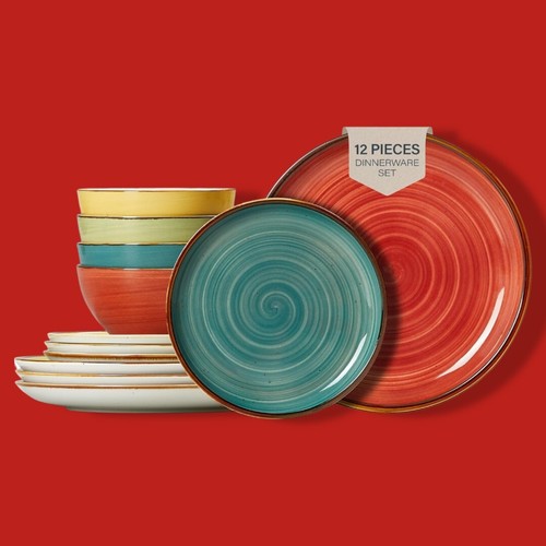 12pcs plates and bowls set - plates,